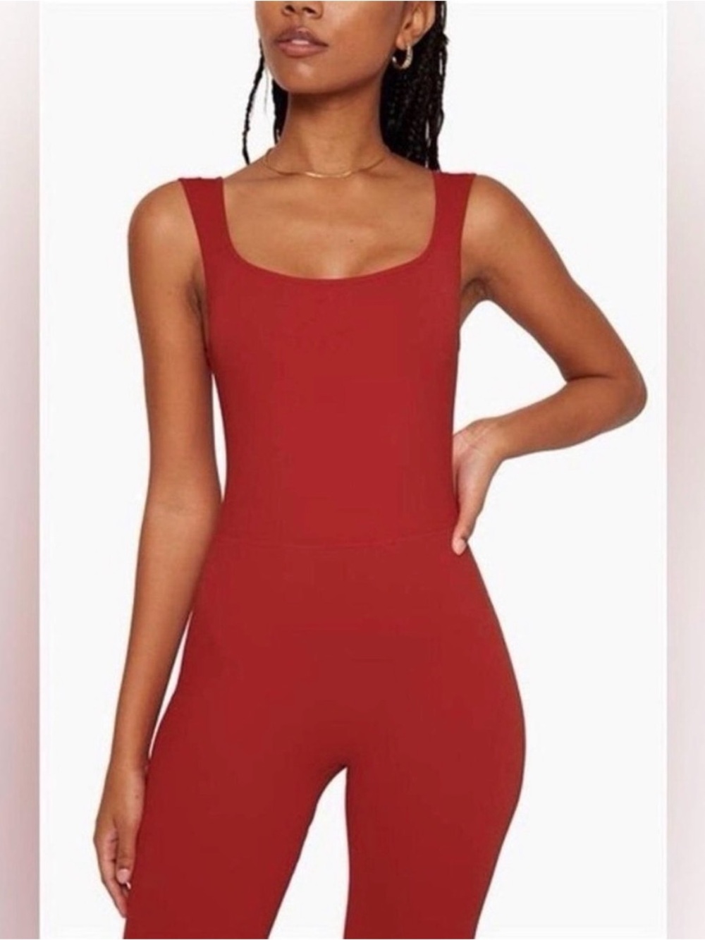 SET Active Ribbed Red Jumpsuit